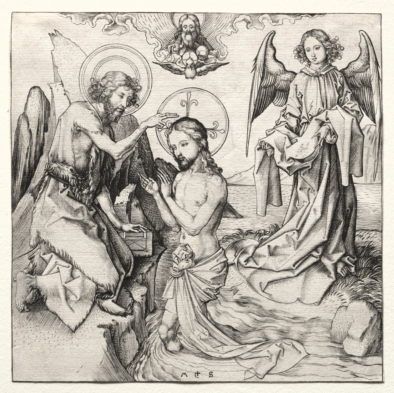 Krisztus megkeresztelkedése a Jordánban alkotó: Martin Schongauer