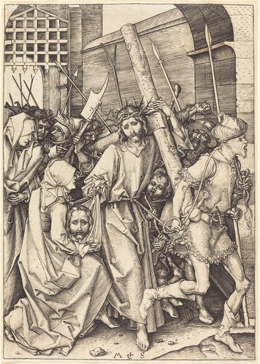 A kereszthordozás Szent Veronikával alkotó: Martin Schongauer