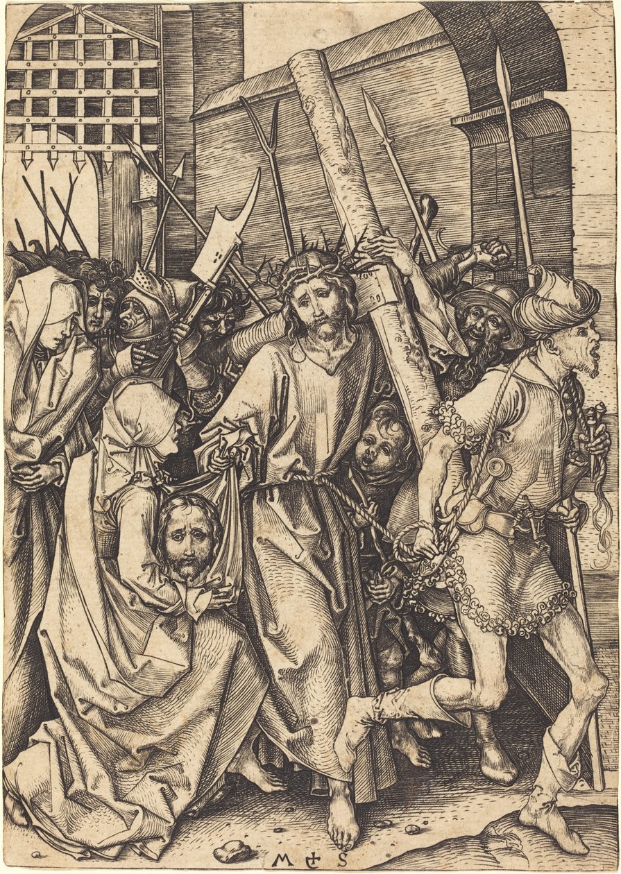 A kereszthordozás Szent Veronikával alkotó: Martin Schongauer