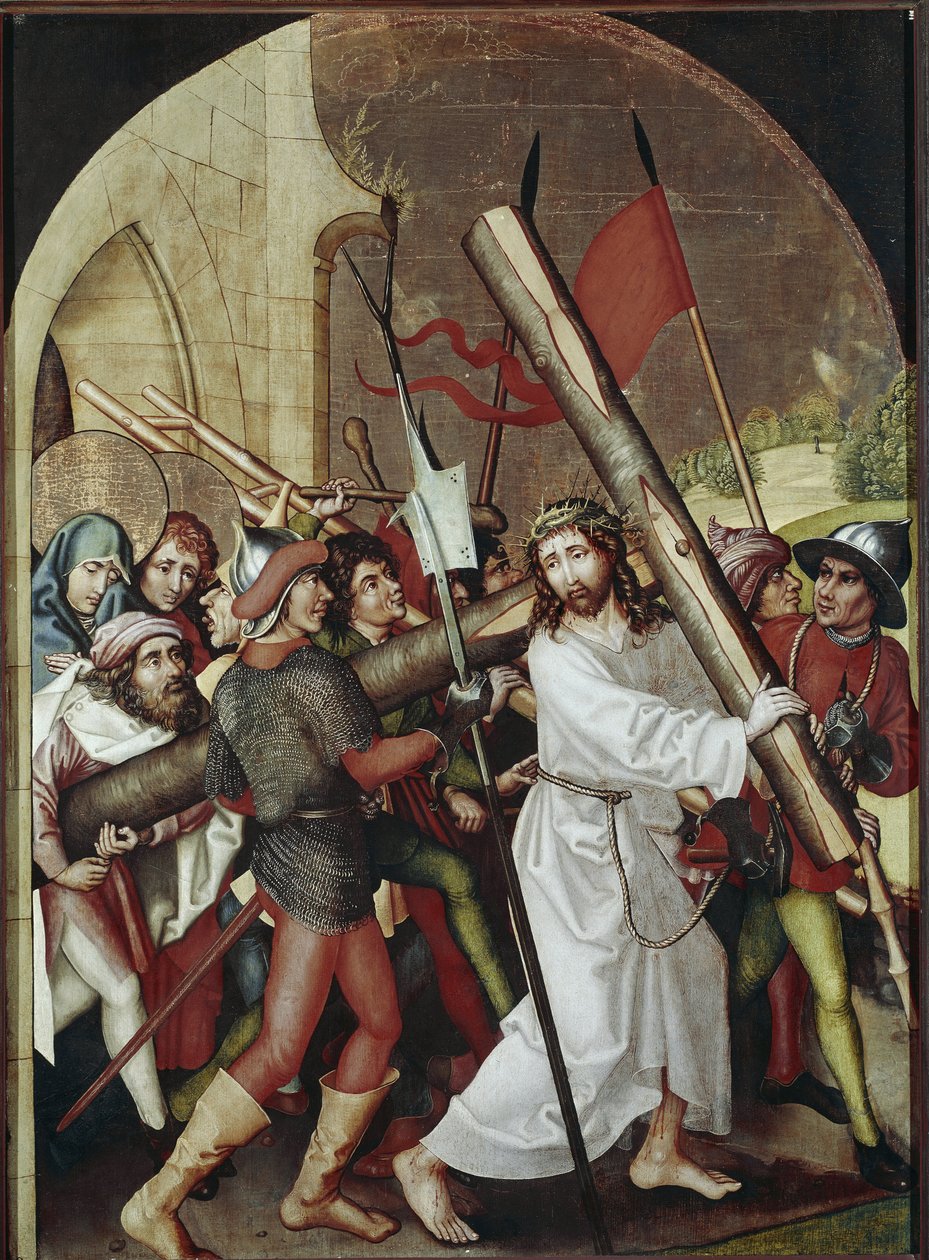 A lovasság. Martin Schongauer (1453-1491) festménye. Colmar, Unterlinden Múzeum alkotó: Martin Schongauer
