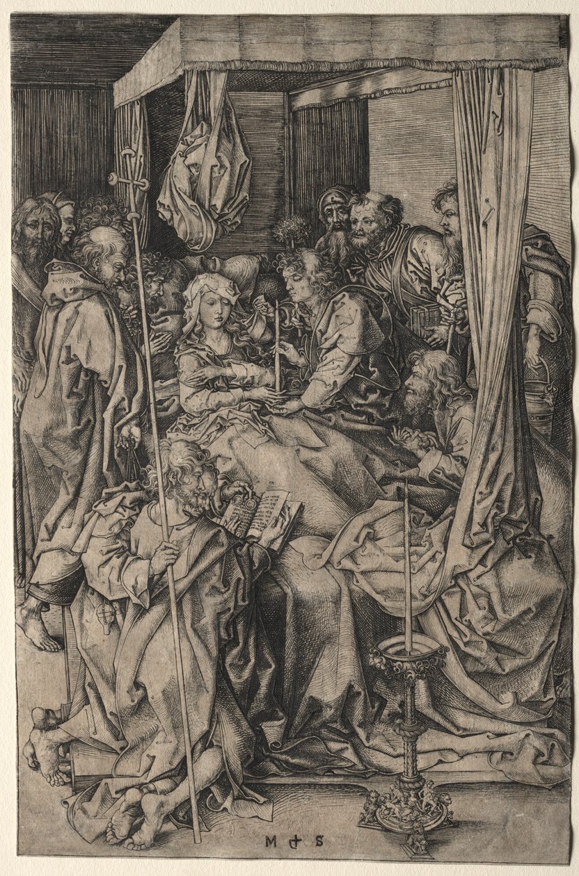 A Szűz halála. alkotó: Martin Schongauer