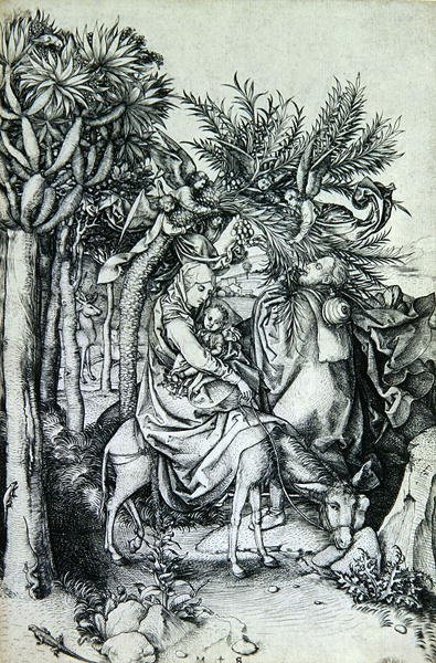 Repülés Egyiptomba (metszet) alkotó: Martin Schongauer