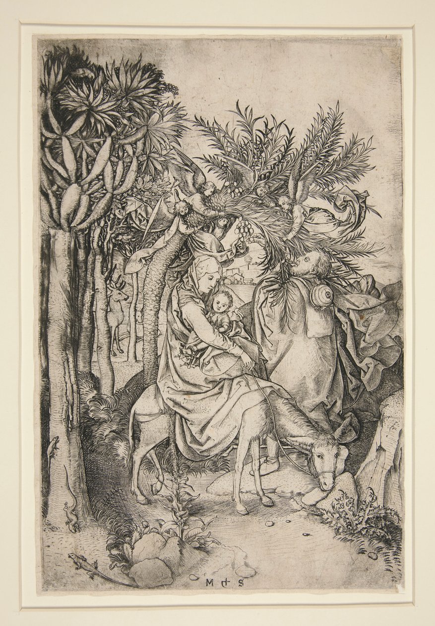 A repülés Egyiptomba, a Szűz élete című sorozatból alkotó: Martin Schongauer