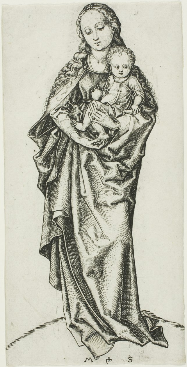 A Madonna és a gyermek almával alkotó: Martin Schongauer