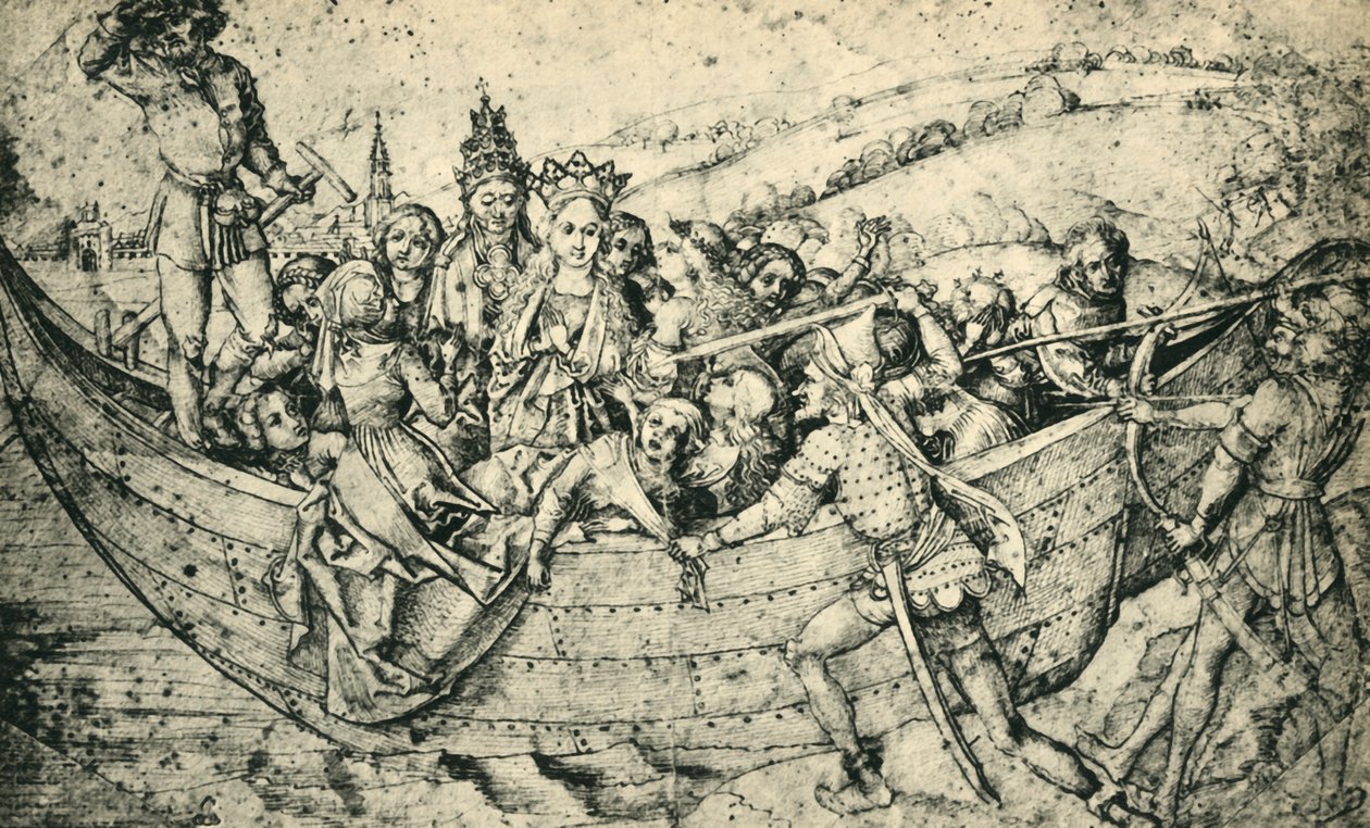 Szent Orsolya és társai mártíromsága, 1450, 1943. alkotó: Martin Schongauer