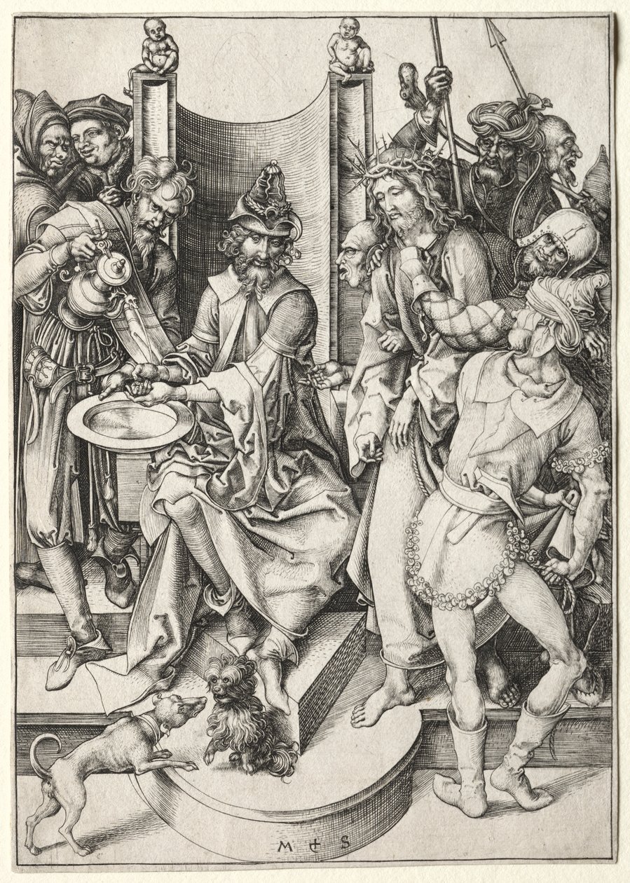 A szenvedés: Krisztus Pilátus előtt alkotó: Martin Schongauer