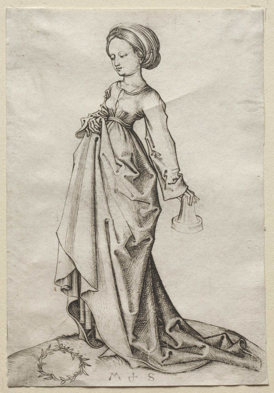 Az ostoba szüzek másodika. alkotó: Martin Schongauer