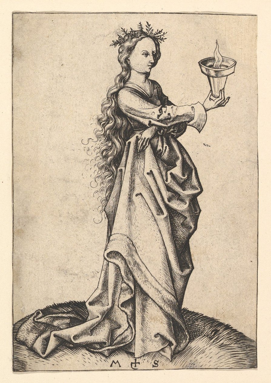 A harmadik bölcs szűz, kb. 1435-1491. alkotó: Martin Schongauer
