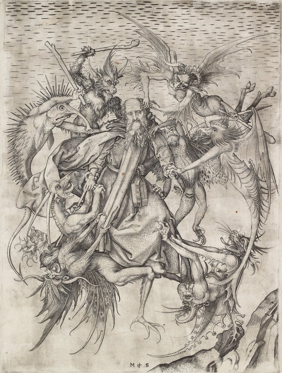 Szent Antal megpróbáltatásai, 15. század vége alkotó: Martin Schongauer