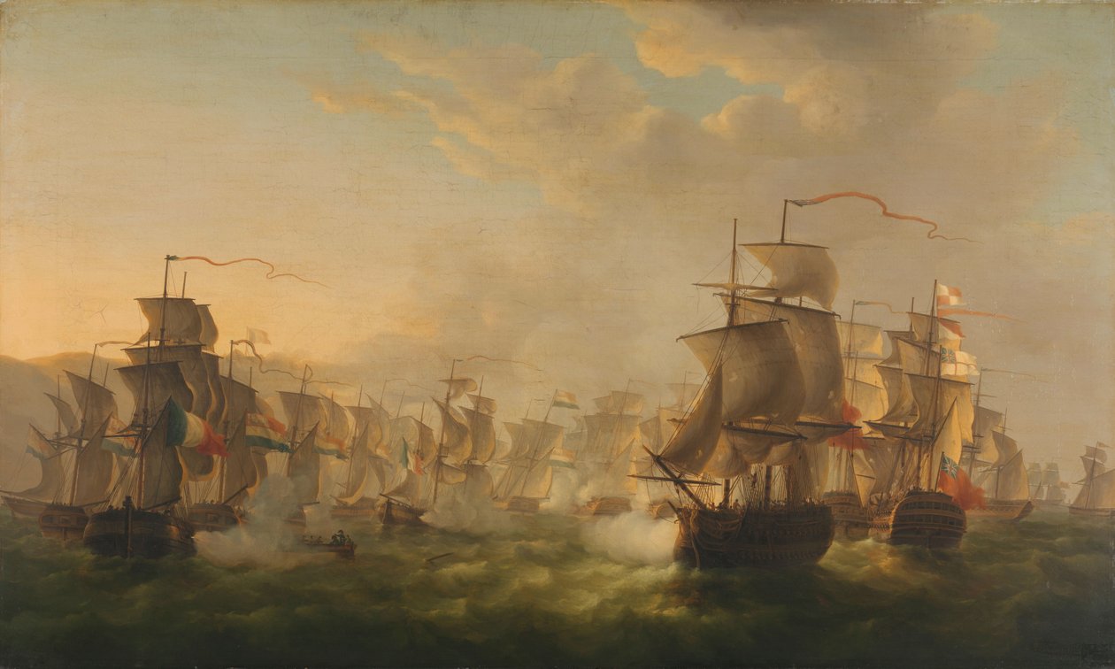 A holland és a brit flotta összecsapása Boulogne közelében alkotó: Martin Schouman
