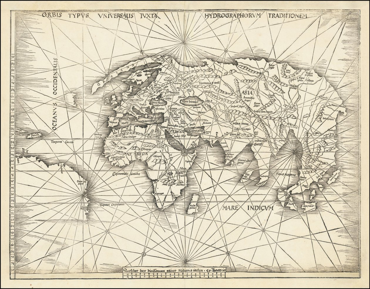 1513-as térkép - Orbis Typus Universalis Iuxta Hydrographorum Traditionem alkotó: Martin Waldseemuller