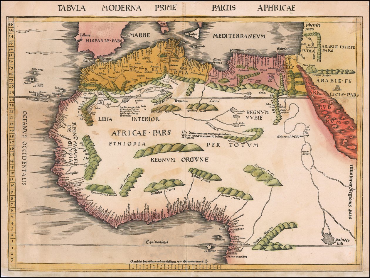1513 Nyugat- és Észak-Afrika térképe, Martin Waldseemüller készítette alkotó: Martin Waldseemuller