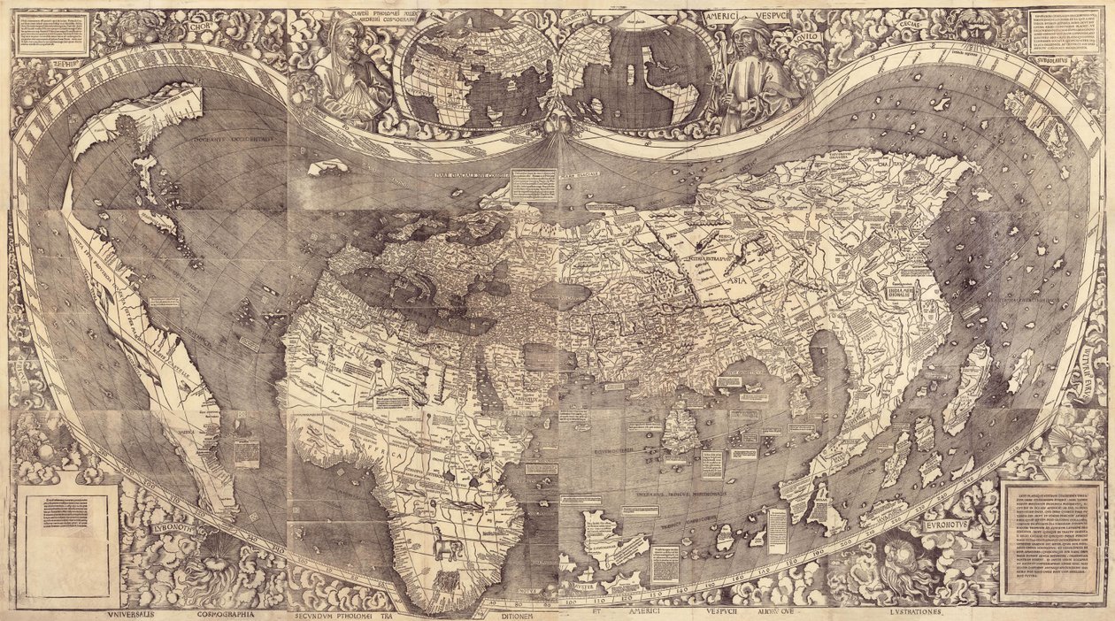 Világtérkép Universalis Cosmographia, 1507 alkotó: Martin Waldseemuller