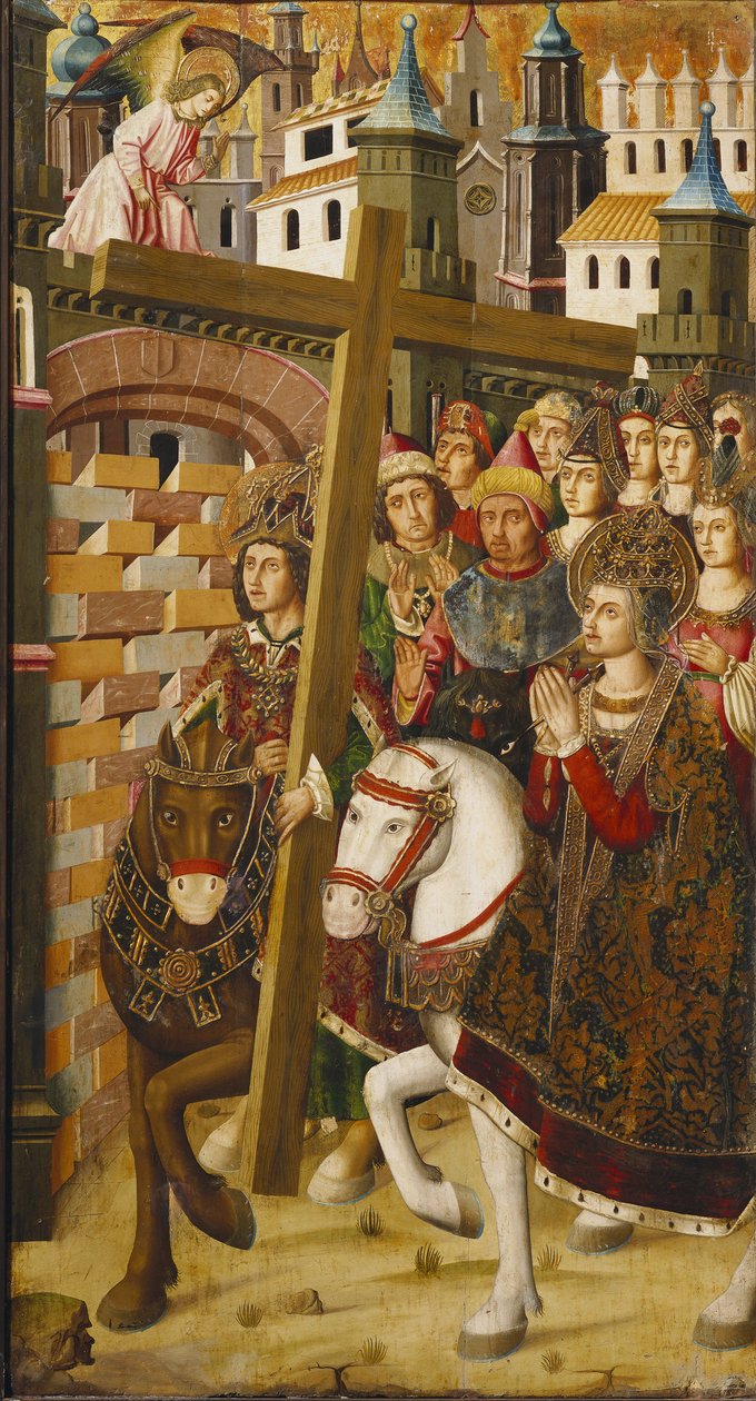 Szent Ilona és Heraclius császár (575-641) a Szent Kereszttel Jeruzsálem kapui előtt alkotó: Martin & Ximenez Miguel (fl.1466 1505) Bernat