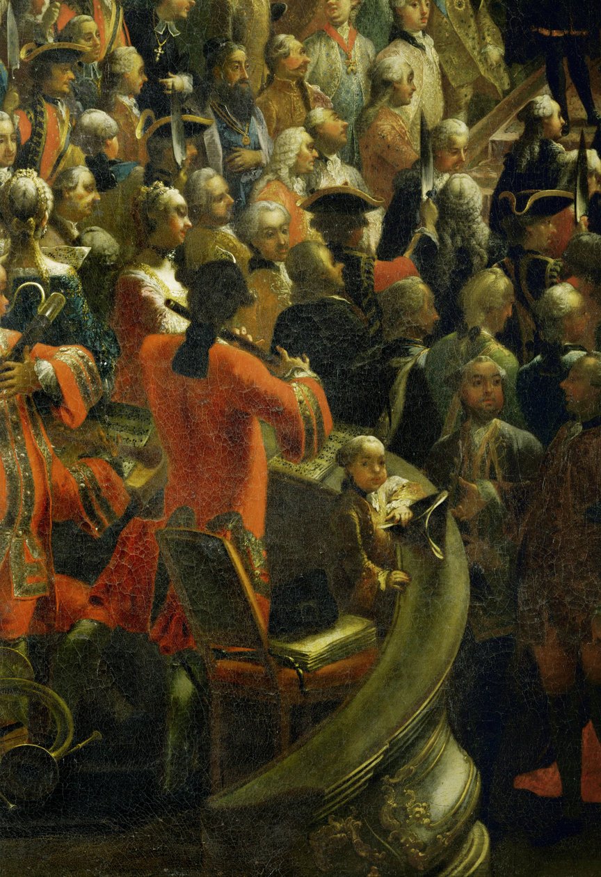 Mozart kisfiúként a zenész páholyban az ünnepi vacsora alatt (olaj, vászon) alkotó: Martin van Mytens or Meytens