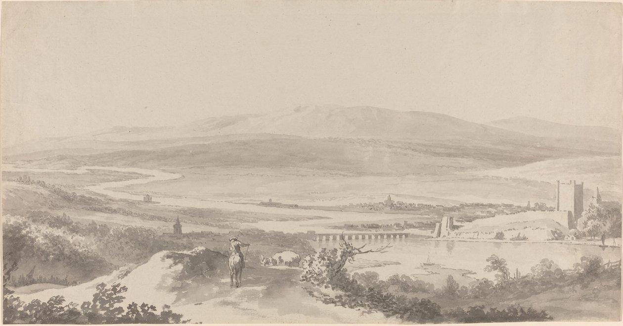 Panoráma a Dunára Grinzing közelében alkotó: Martin von Molitor