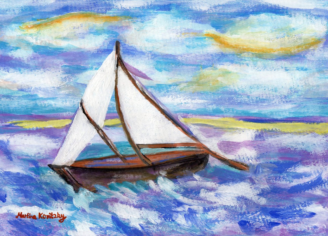 A halászhajó (Tribute to Vincent van Gogh) alkotó: Martina Konitzky