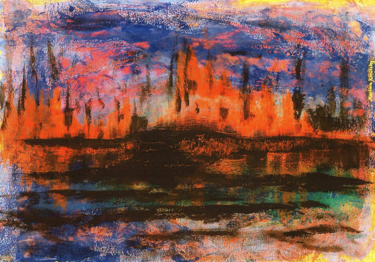 Skyline víz tükröződések este alkotó: Martina Konitzky