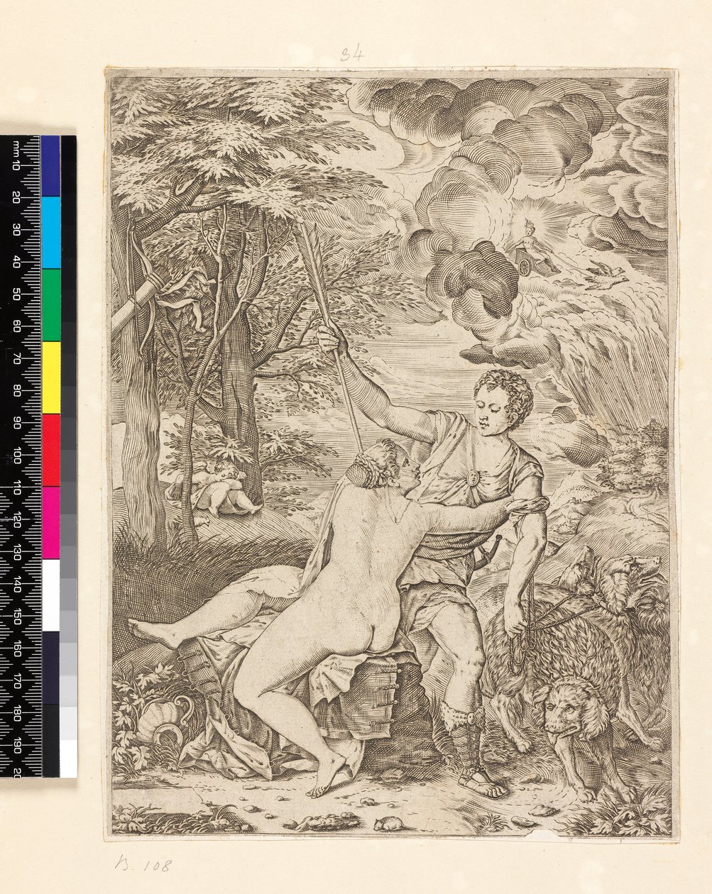 Vénusz és Adonisz, 1560 körül - 1580 körül alkotó: Martino Rota