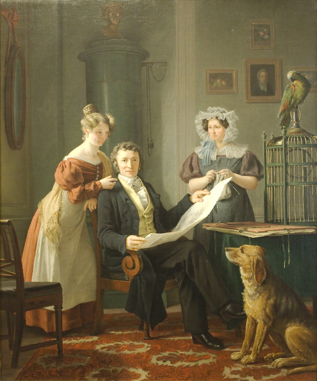 Chr. Sebész Catcher feleségével és lányával alkotó: Martinus Rørbye