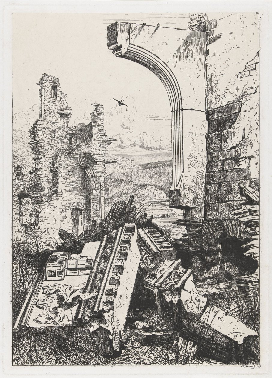 A Bourscheid-kastély romjai alkotó: Martinus Antonius Kuytenbrouwer jr.