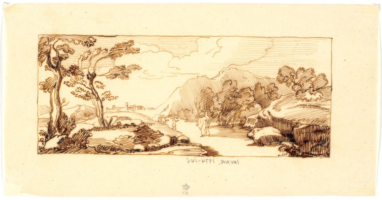 Landschaft mit biblischem Motiv alkotó: Martinus Rørbye