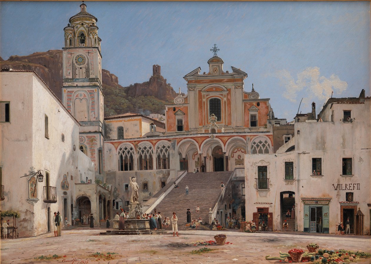 Kilátás az Amalfi térre alkotó: Martinus Rorbye