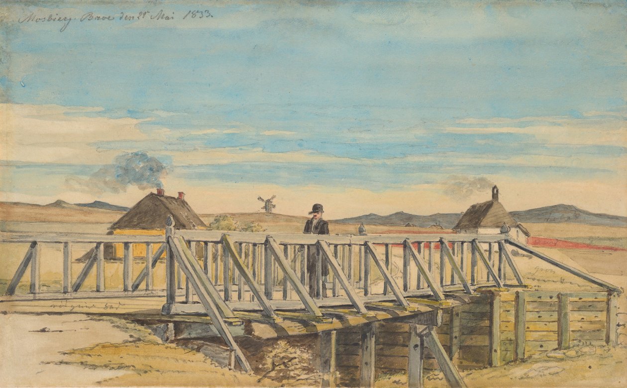Táj híddal Mosbjerg közelében, 1833. alkotó: Martinus Rørbye