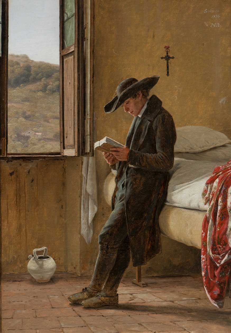 Olvasó ifjú lelkész, 1836. alkotó: Martinus Rørbye