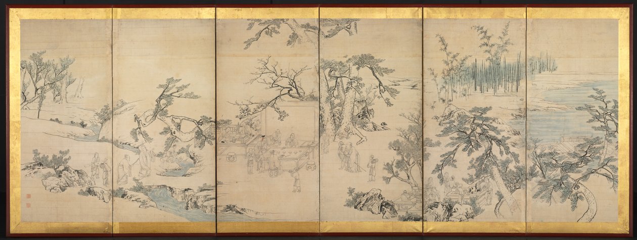 Irodalmi összejövetel az Orchidea Pavilonban, 1700-as évek vége. alkotó: Maruyama Okyo
