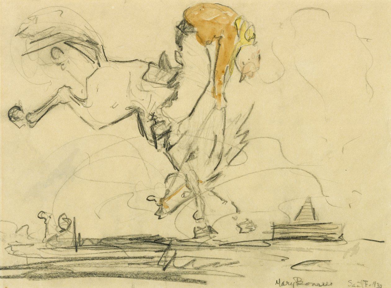 Bronco, 1931 (ceruza és wc szőtt papíron) alkotó: Mary Bonner