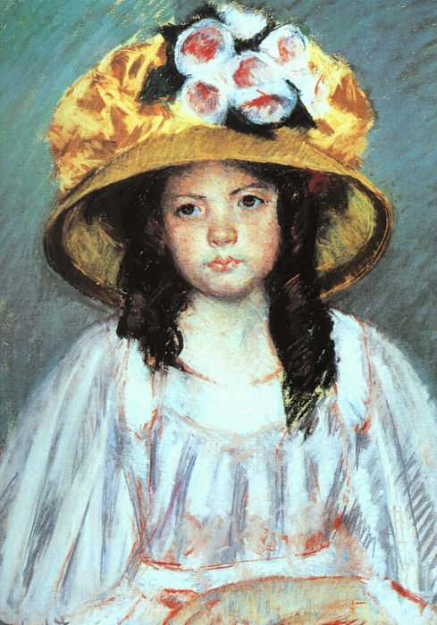 Lány a Grand Chapeaunban alkotó: Mary Cassatt