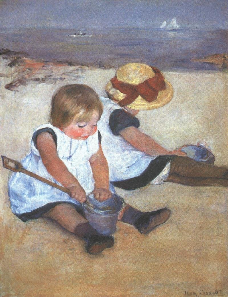 Gyermekek a tengerparton alkotó: Mary Cassatt