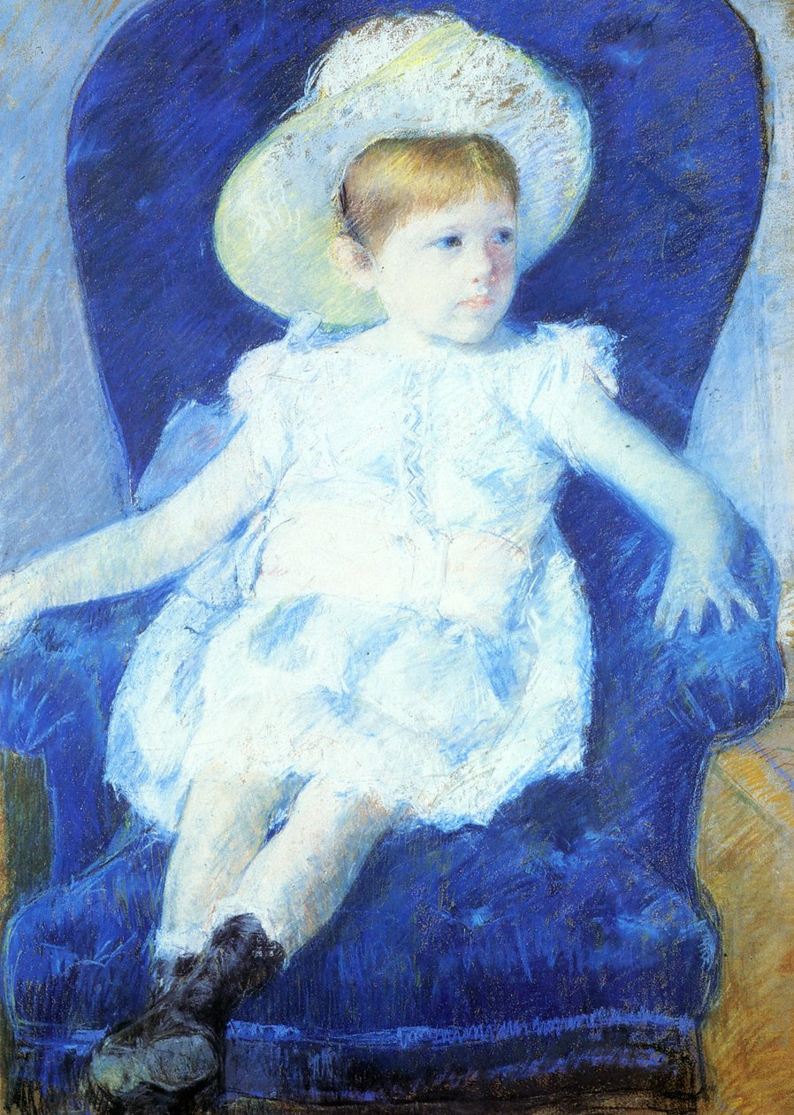 Elsie egy kék székben alkotó: Mary Cassatt