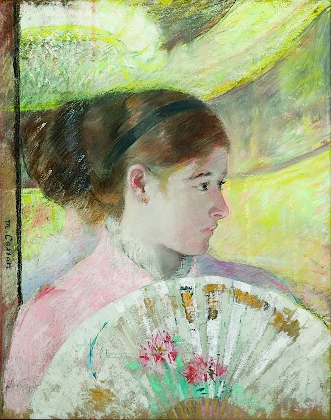 Fiatal hölgy a Loge -ban, jobbra nézve alkotó: Mary Cassatt
