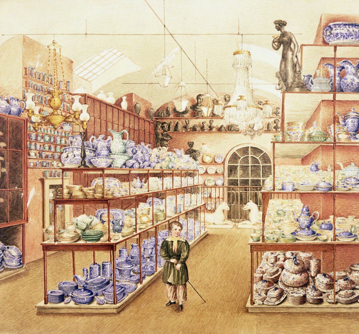 Egy porcelánbolt belseje, 1836 körül alkotó: Mary Ellen Best