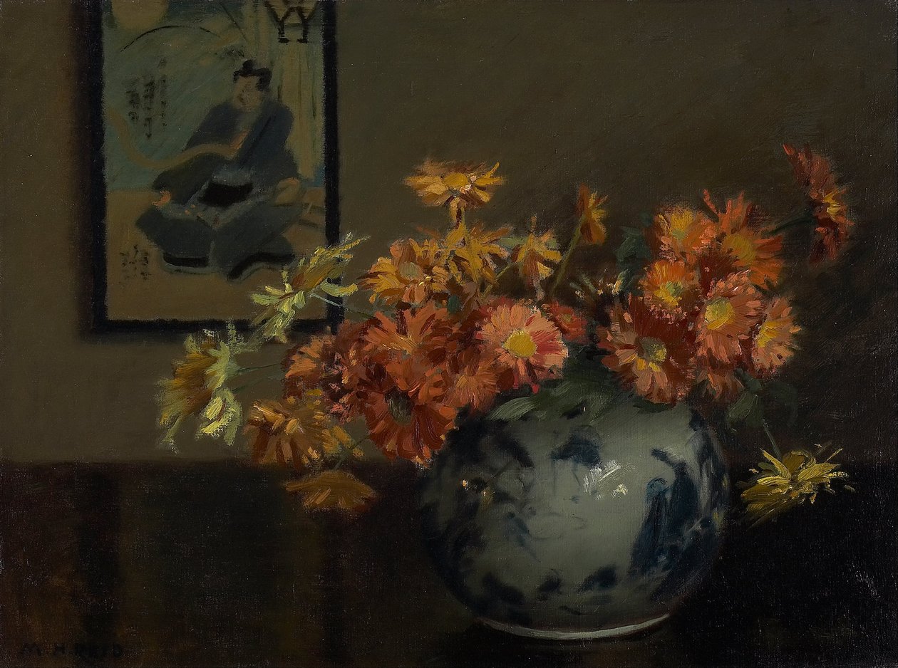 Krizantém, japán elrendezés alkotó: Mary Hiester Reid
