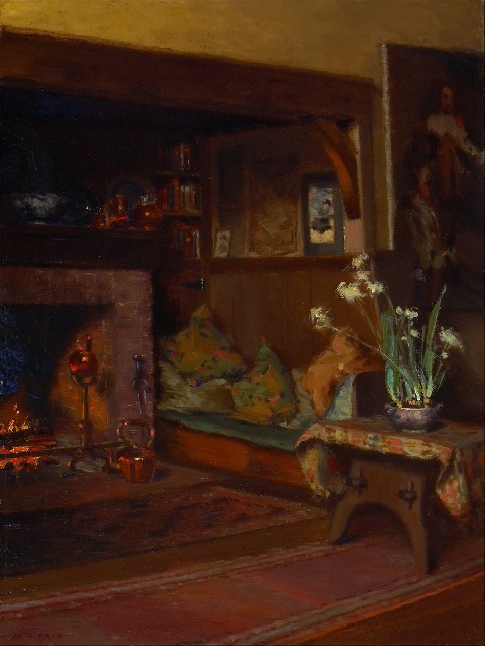 Az Inglenook a Stúdiómban alkotó: Mary Hiester Reid