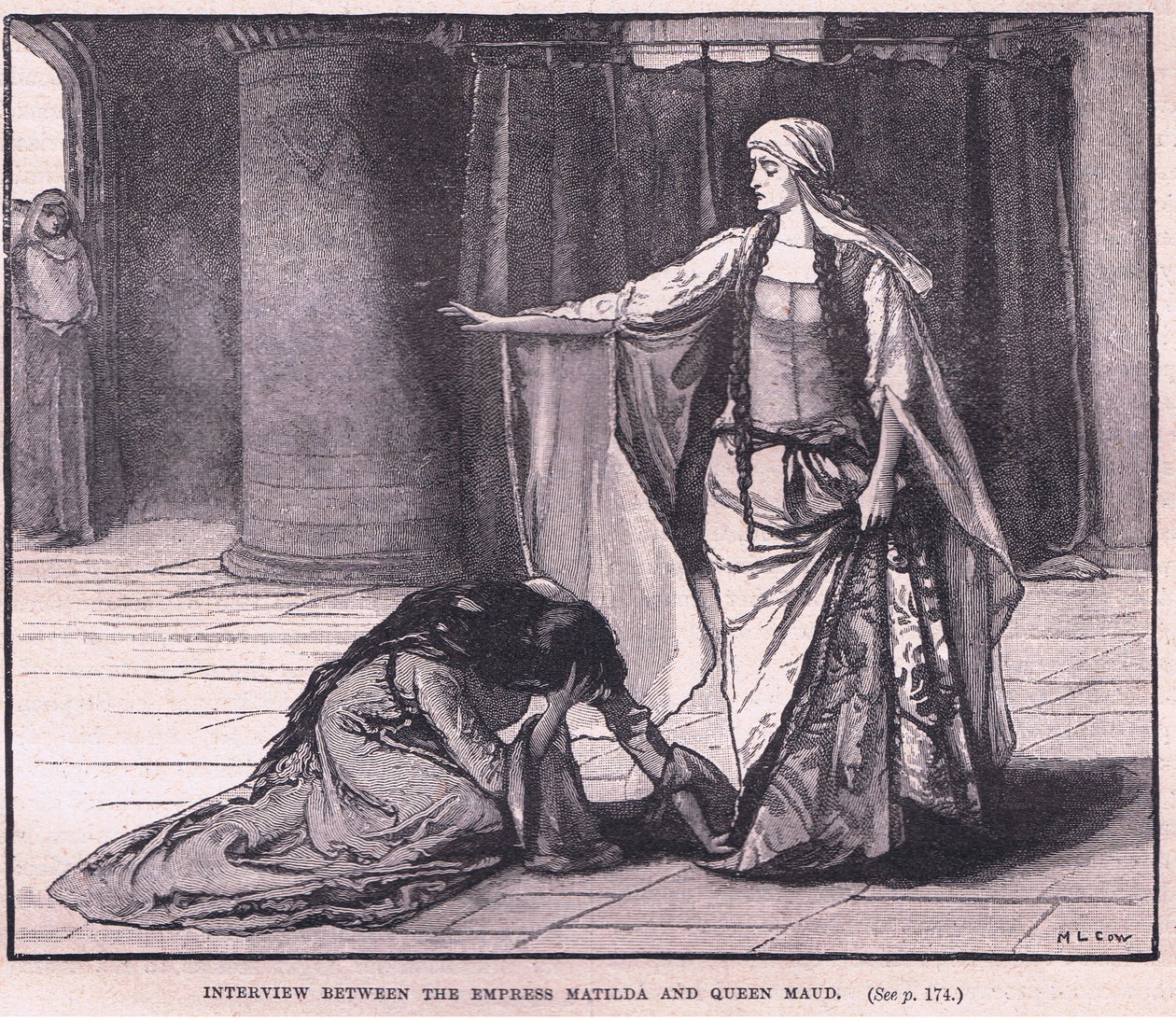 Matilda császárnő és Maud királyné beszélgetése Kr. u. 1141 alkotó: Mary L. Gow