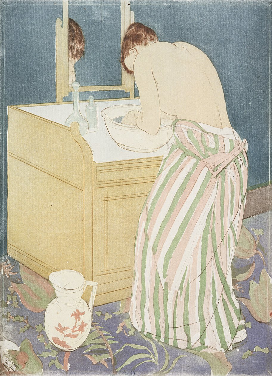 La Toilette, 1891 körüli (száraztű és akvatinta, papír) alkotó: Mary Cassatt