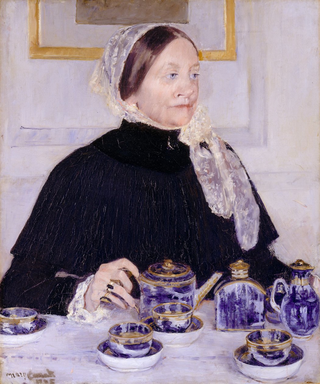 Hölgy a teaasztalnál, 1883-5 alkotó: Mary Cassatt
