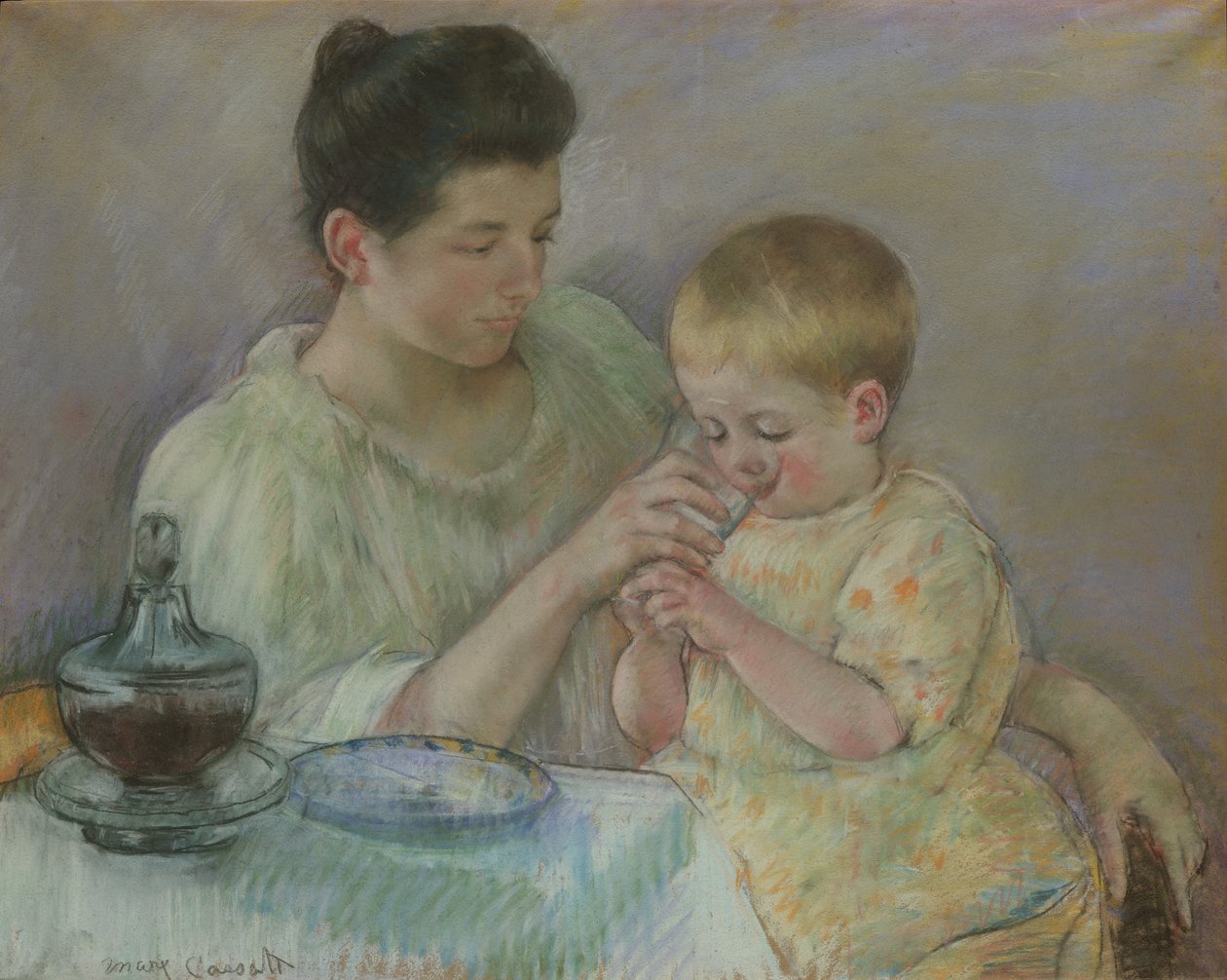 Gyermeket tápláló anya, 1898 alkotó: Mary Cassatt