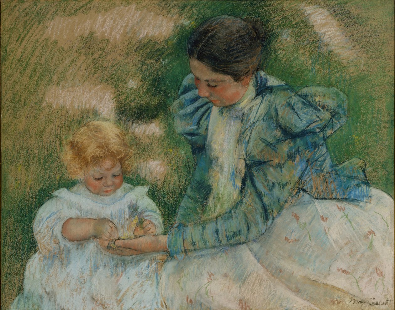Anya játszik a gyermekkel, 1897 körül alkotó: Mary Cassatt