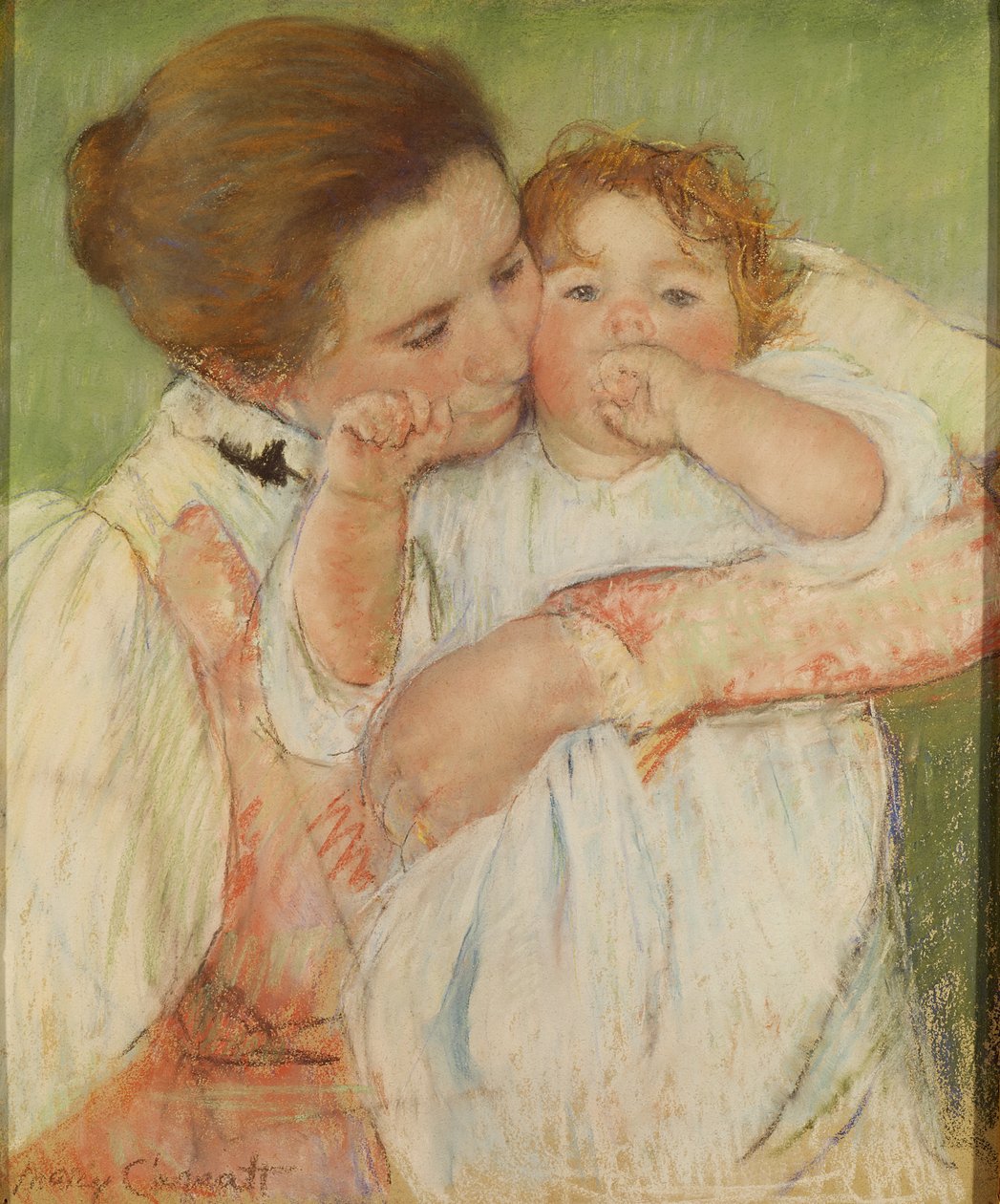 Anya és gyermeke, 1897 (pasztell, papíron) alkotó: Mary Cassatt