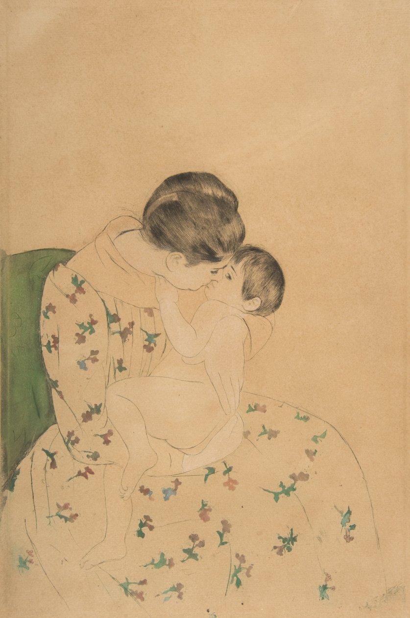 Anya csókja, 1891 körül alkotó: Mary Cassatt
