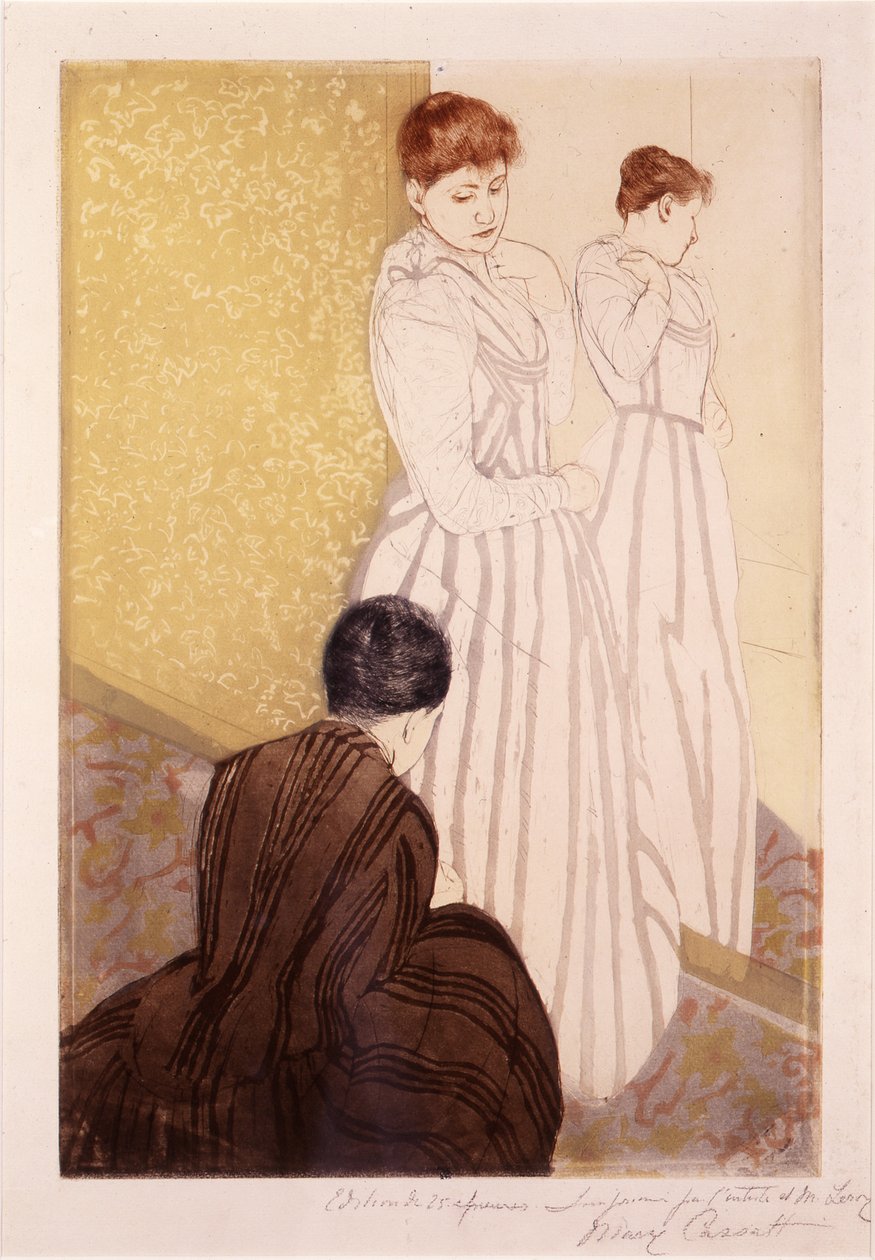 A szerelvény (tinta és szén papíron) alkotó: Mary Cassatt
