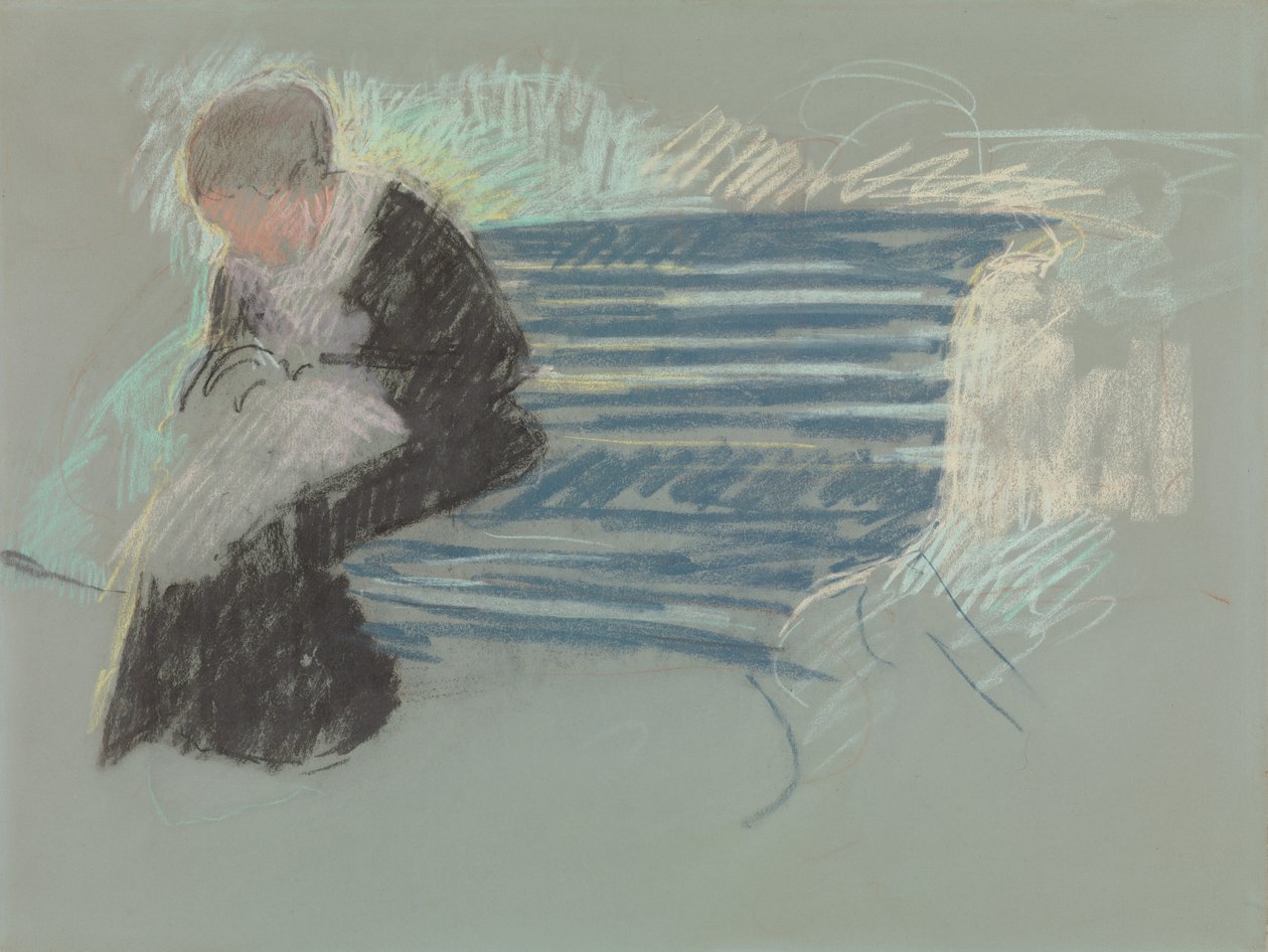 Nő a padon, 1881 körül alkotó: Mary Cassatt