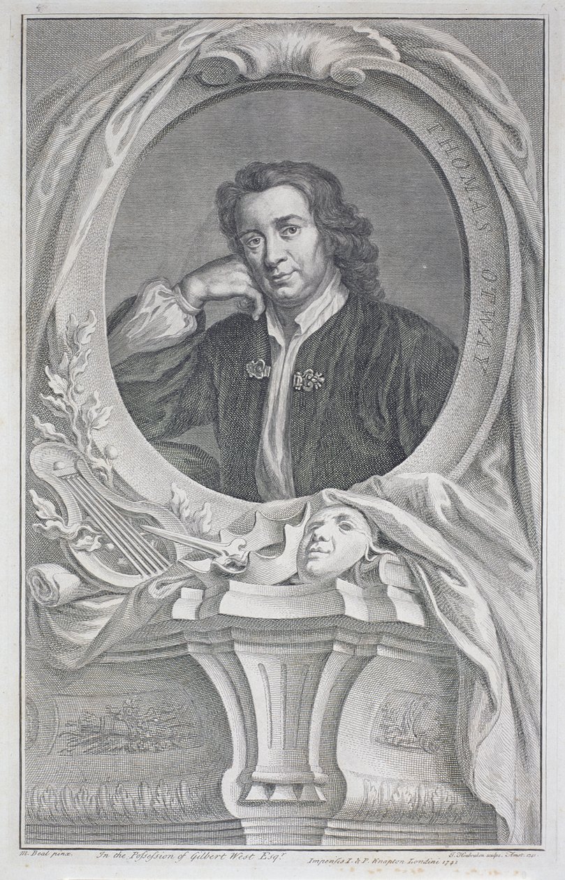 Thomas Otway (1652-85) portréja Jacobus Houbraken (1698-1780) metszetében (metszet) alkotó: Mary (after) Beal