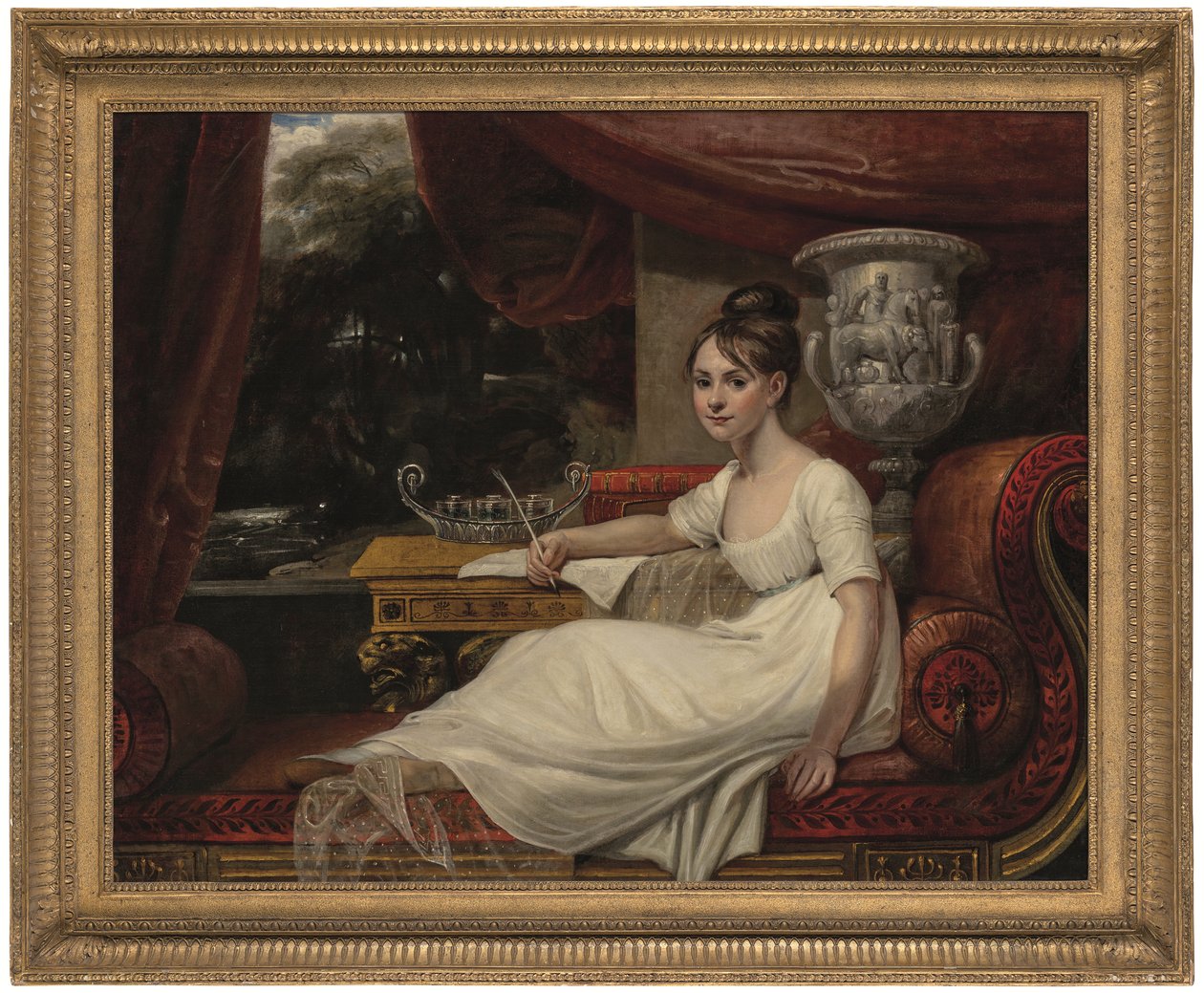 Eleanor Anne Porden, Lady Franklin (1795-1825) portréja egy nyugágyon (olaj, vászon) alkotó: Mary Ann Flaxman