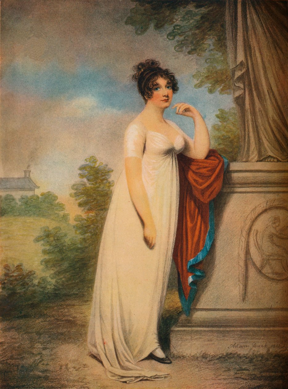 "Mary Anne Clarke egy szobor tövében", 1803 alkotó: Mary Anne Clarke